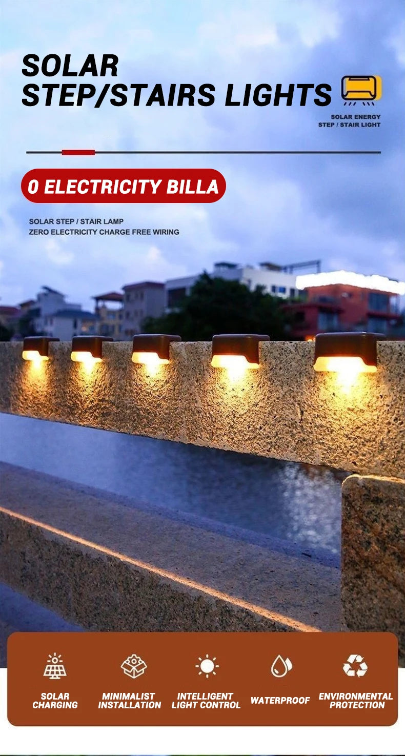 Solar LED Outdoor Lights – Waterproof Garden, Deck & Step Lamps (1/4/8/12PCS)