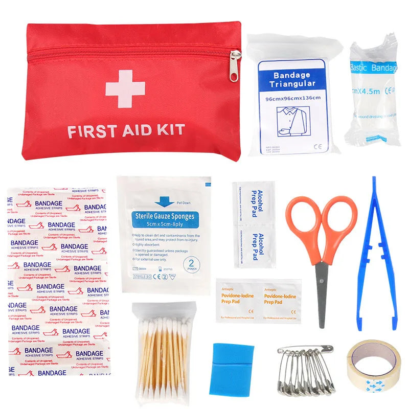 Portable Emergency First Aid Kit – Travel, Camping & Household Survival Bag