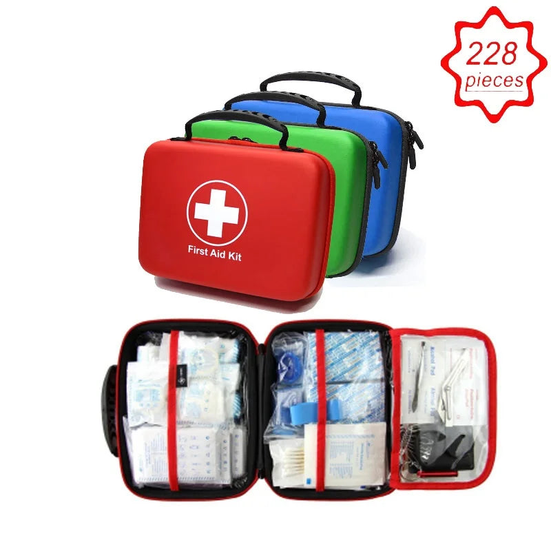 Portable Emergency First Aid Kit – Travel, Camping & Household Survival Bag
