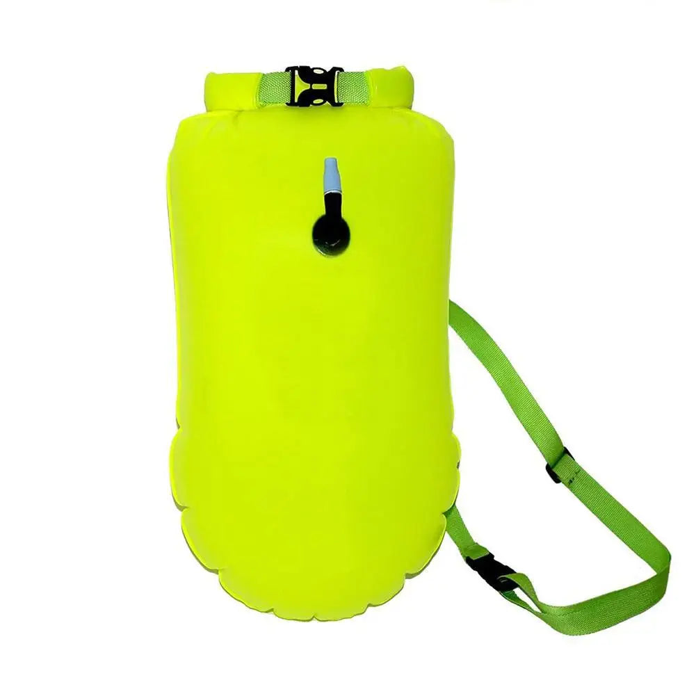 Inflatable Swimming Buoy & Tow Float – Dry Bag with Double Air Chambers and Waist Belt