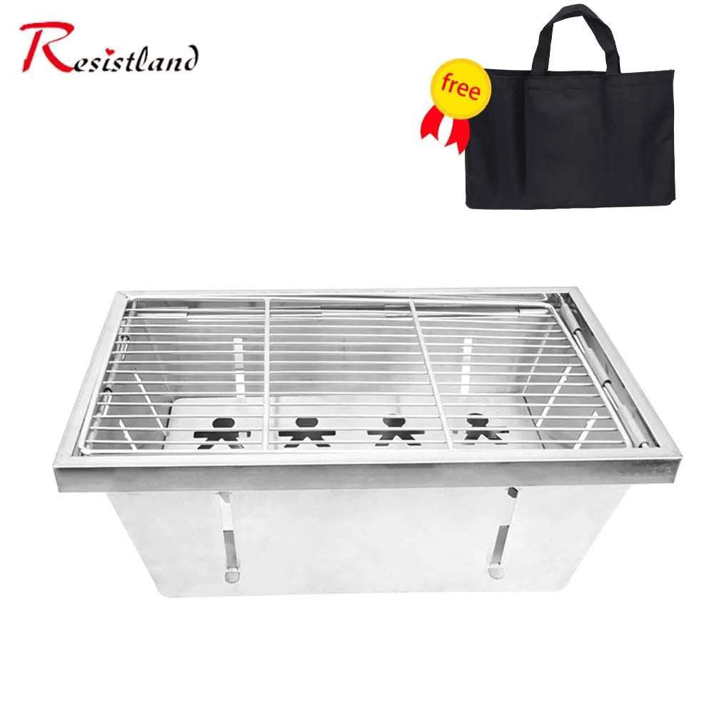 IGT Camping Folding Wood Table – Portable Gas Stove & BBQ Grill Table