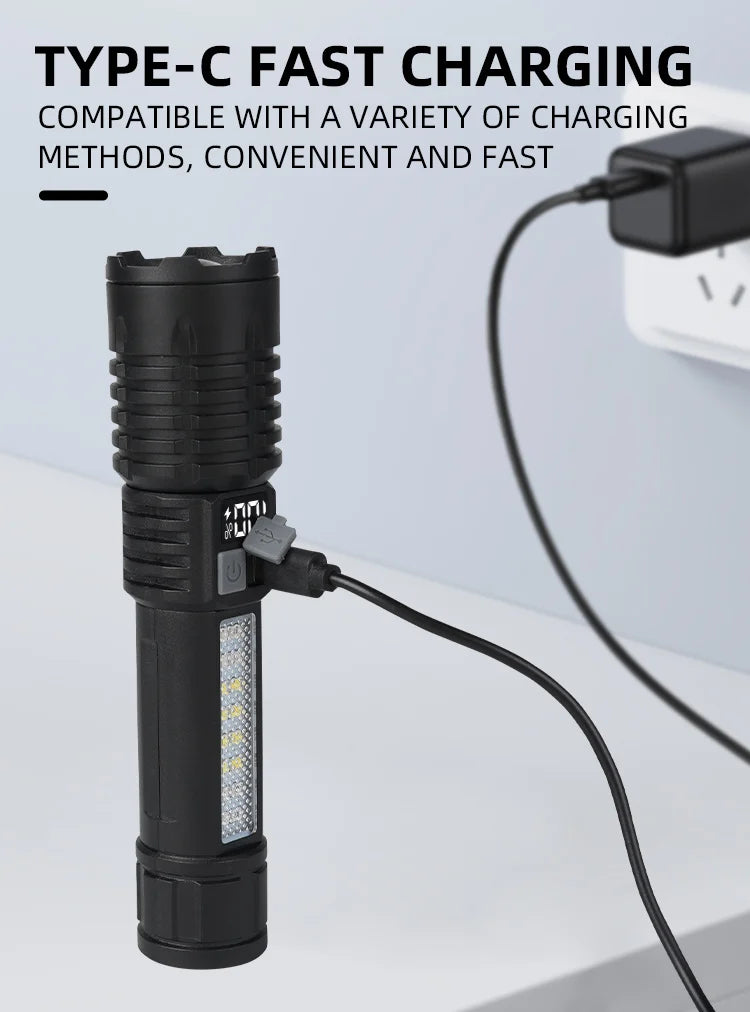 Super Bright LED Flashlight – Rechargeable Portable Torch for Outdoor & Emergency Use