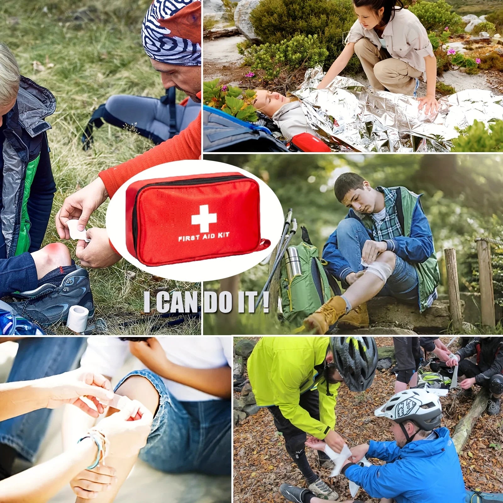 Portable Emergency First Aid Kit – Travel, Camping & Household Survival Bag