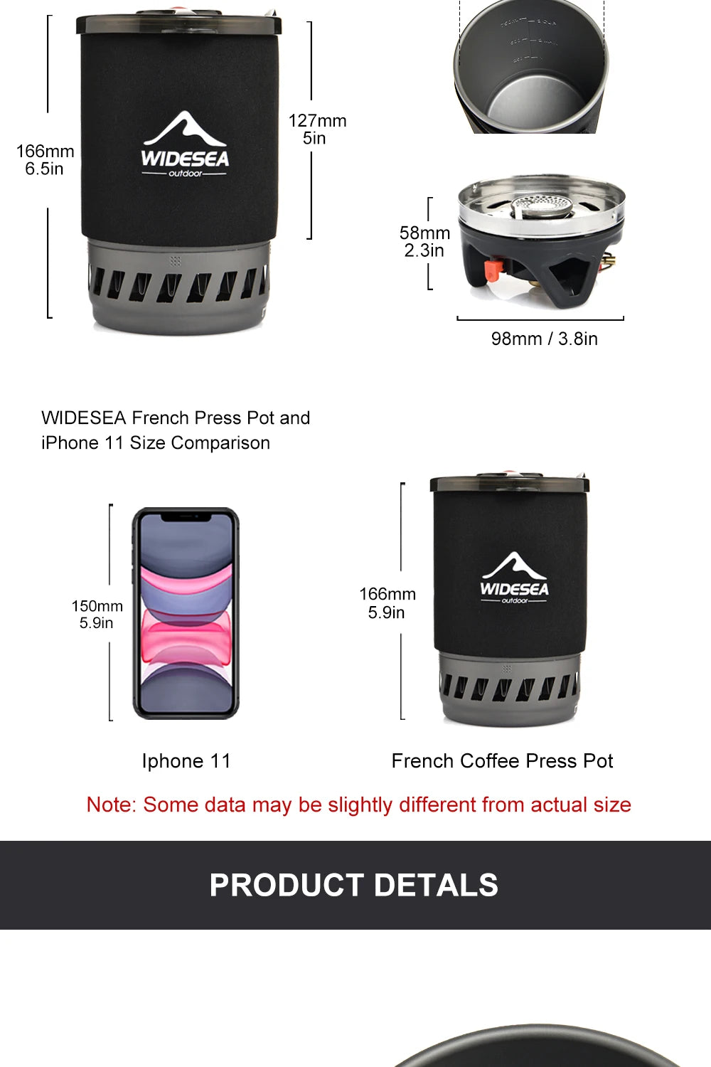 Widesea Camping Cooking System – Outdoor Gas Stove with Heat Exchanger, Coffee Pot & Cookware Set