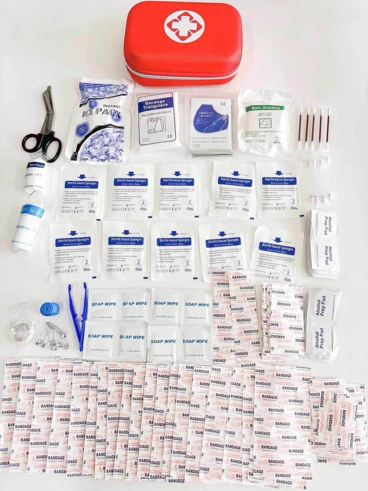 Portable Emergency First Aid Kit – Travel, Camping & Household Survival Bag