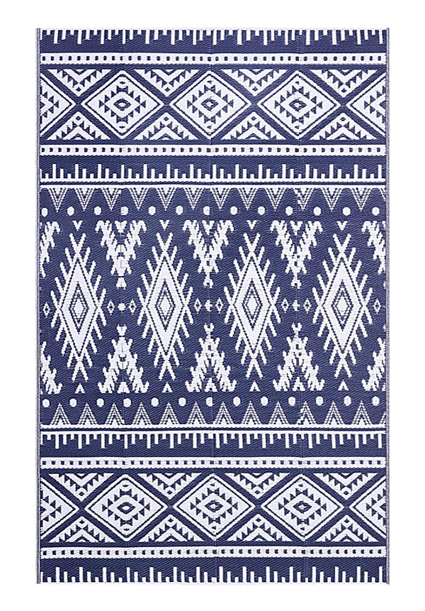 Kitinjoy Waterproof Outdoor Rug – Reversible Plastic Straw Boho Patio & RV Mat