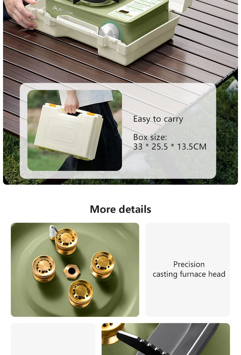 BISINNA Camping Gas Stove – 5800W High-Power Portable Cassette Burner for Hiking & Outdoor Cooking