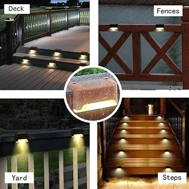 Solar LED Outdoor Lights – Waterproof Garden, Deck & Step Lamps (1/4/8/12PCS)