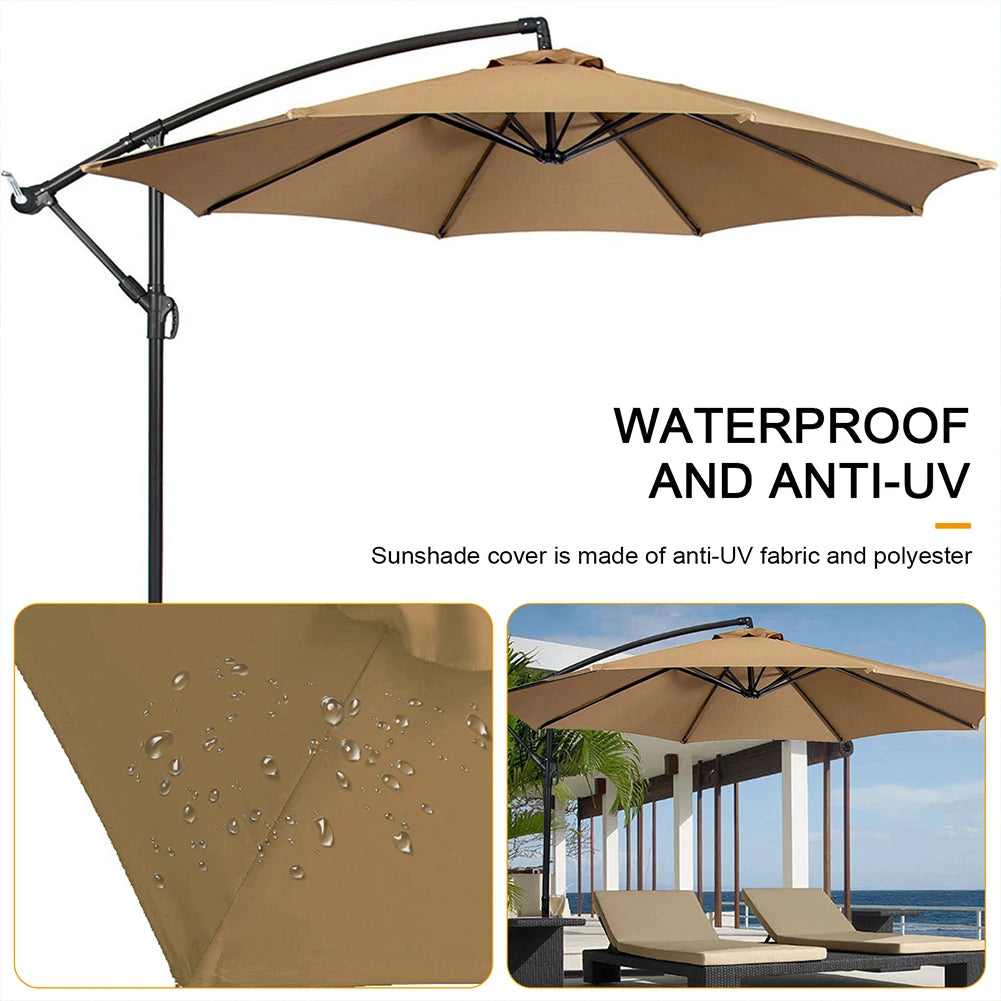2m 6-Rib Parasol Umbrella – Replaceable UV Protection Canopy, No Stand